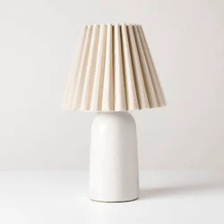 Hearth & Hand with Magnolia Ceramic Lamp with Scallop Shade Sour Cream/Oatmeal - Hearth & Hand™ with Magnolia