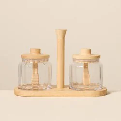 Hearth & Hand with Magnolia Glass Honey and Jam Serve Containers and Caddy - Hearth & Hand™ with Magnolia