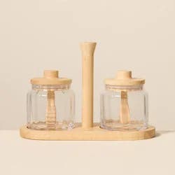 Hearth & Hand with Magnolia Glass Honey and Jam Serve Containers and Caddy - Hearth & Hand™ with Magnolia