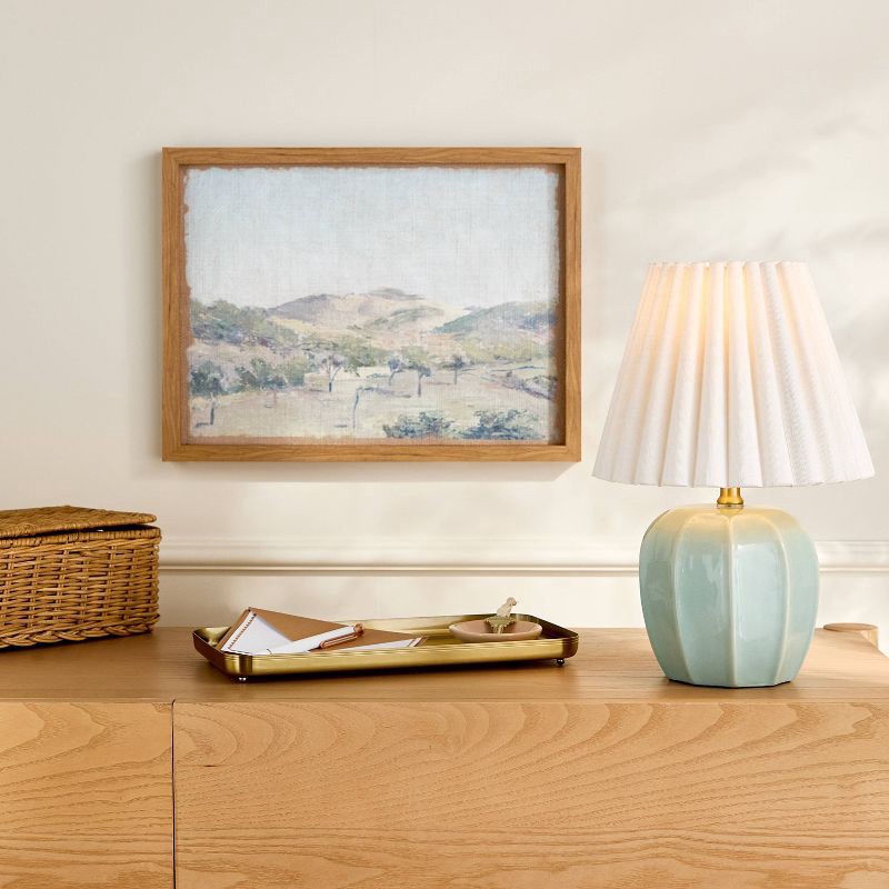 slide 2 of 4, Hearth & Hand with Magnolia Ceramic Lamp with Scallop Shade Blue/Ivory - Hearth & Hand™ with Magnolia, 1 ct