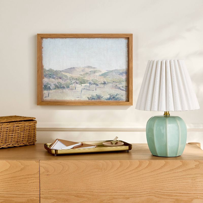 slide 3 of 4, Hearth & Hand with Magnolia Ceramic Lamp with Scallop Shade Blue/Ivory - Hearth & Hand™ with Magnolia, 1 ct