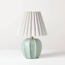 Hearth & Hand with Magnolia Ceramic Lamp with Scallop Shade Blue/Ivory - Hearth & Hand™ with Magnolia