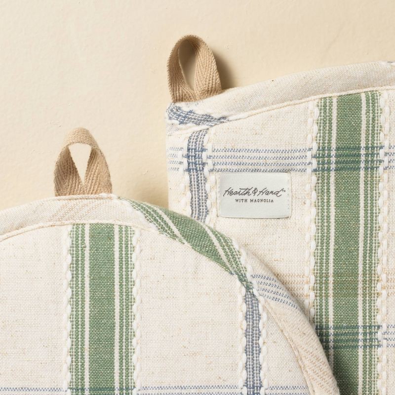 slide 3 of 3, Hearth & Hand with Magnolia Oven Mitts Plaid - Hearth & Hand™ with Magnolia, 1 ct