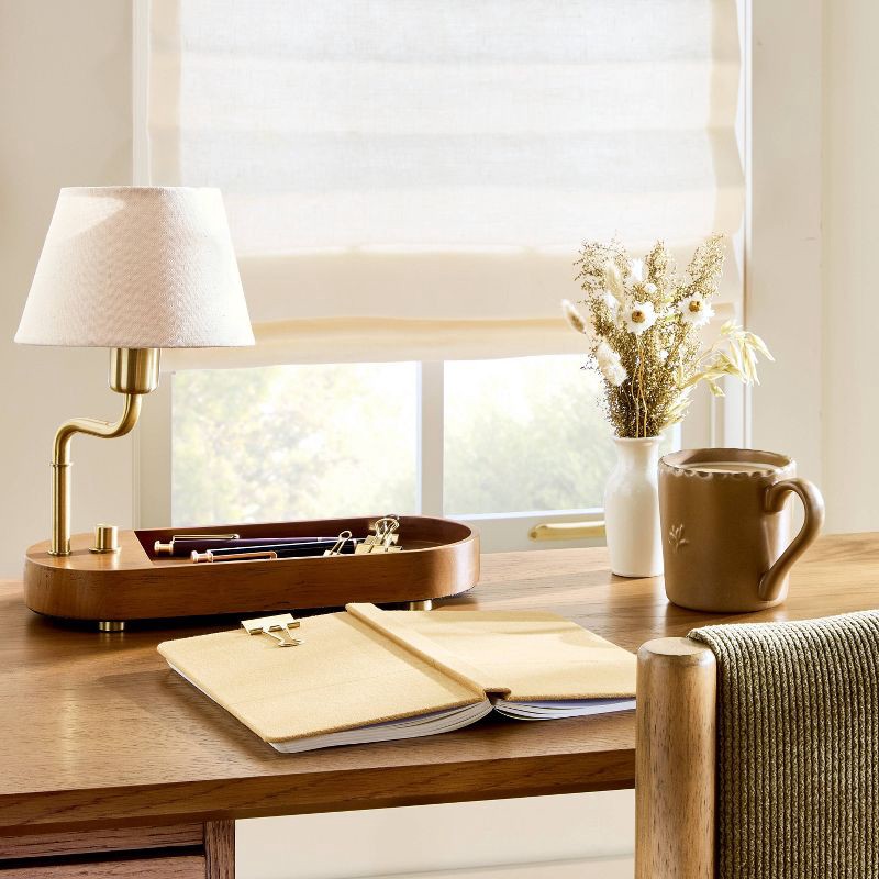 slide 3 of 5, Hearth & Hand with Magnolia Swivel Accent Table Lamp with Mid Tone Wood Tray - Hearth & Hand™ with Magnolia, 1 ct