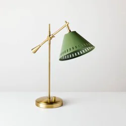 Hearth & Hand with Magnolia Hinge Desk Table Lamp Green/Brass - Hearth & Hand™ with Magnolia