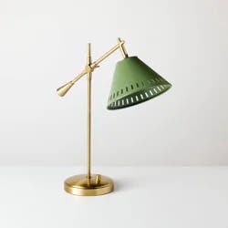 Hearth & Hand with Magnolia Hinge Desk Table Lamp Green/Brass - Hearth & Hand™ with Magnolia