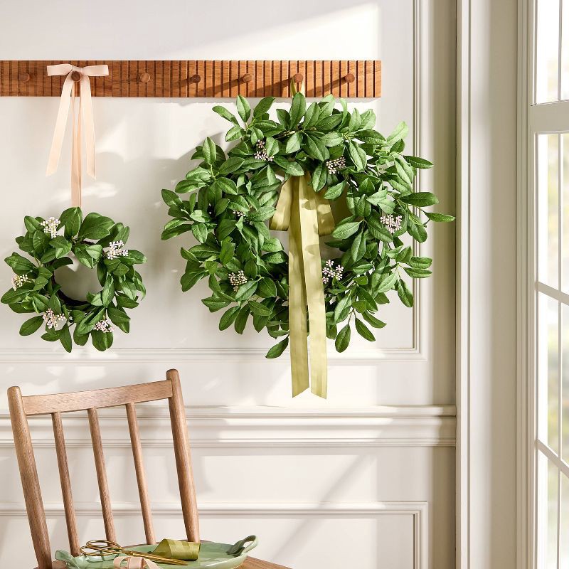 slide 2 of 4, Hearth & Hand with Magnolia 12" Mini Seeded Green Leaf Wreath - Hearth & Hand™ with Magnolia, 1 ct
