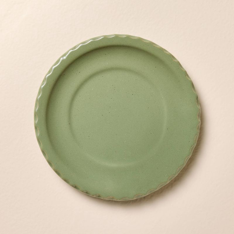 slide 3 of 5, Hearth & Hand with Magnolia 8 fl oz Pinched Edge Teacup with Saucer and Spoon Green - Hearth & Hand™ with Magnolia, 8 fl oz