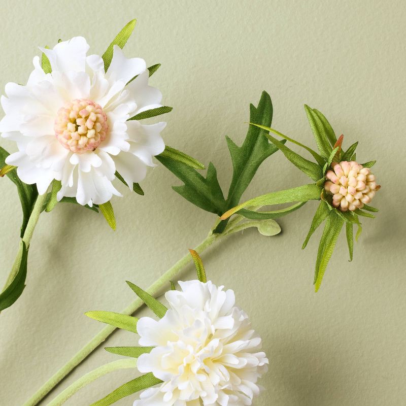 slide 3 of 3, Hearth & Hand with Magnolia 25" Scabiosa Artificial Stem White - Hearth & Hand™ with Magnolia, 1 ct