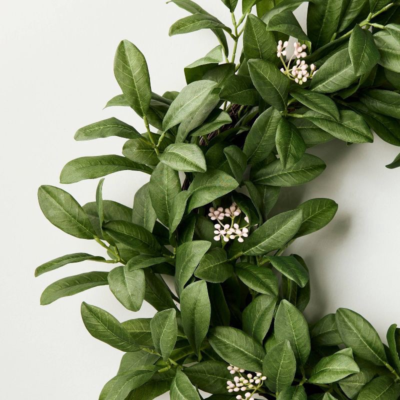 slide 3 of 4, Hearth & Hand with Magnolia 26" Seeded Green Leaf Wreath - Hearth & Hand™ with Magnolia, 1 ct