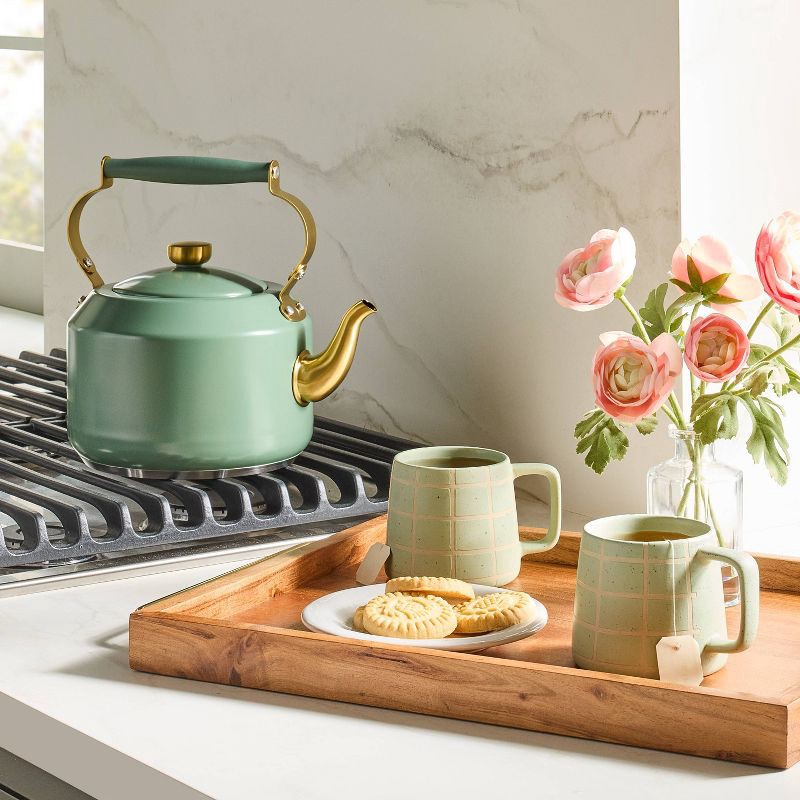 slide 2 of 5, Hearth & Hand with Magnolia 2qt Coated Tea Kettle Bright Olive - Hearth & Hand™ with Magnolia, 2 qt