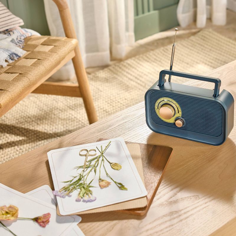 slide 2 of 6, Hearth & Hand with Magnolia Portable Radio Navy/Brass - Hearth & Hand™ with Magnolia, 1 ct