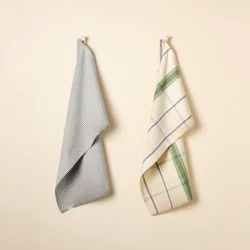Hearth & Hand with Magnolia Set of 2 Kitchen Towels Signature Plaid/Navy - Hearth & Hand™ with Magnolia