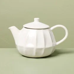 Hearth & Hand with Magnolia 44 fl oz Stoneware Teapot Sour Cream - Hearth & Hand™ with Magnolia