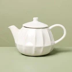 Hearth & Hand with Magnolia 44 fl oz Stoneware Teapot Sour Cream - Hearth & Hand™ with Magnolia