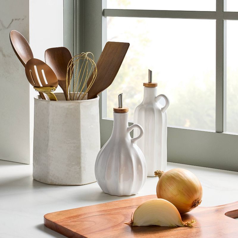 slide 2 of 3, Hearth & Hand with Magnolia Stoneware Utensil Holder Sour Cream - Hearth & Hand™ with Magnolia, 1 ct