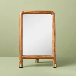 Hearth & Hand with Magnolia Wood Accent Mirror with Brass Feet - Hearth & Hand™ with Magnolia