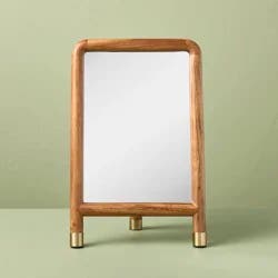 Hearth & Hand with Magnolia Wood Accent Mirror with Brass Feet - Hearth & Hand™ with Magnolia