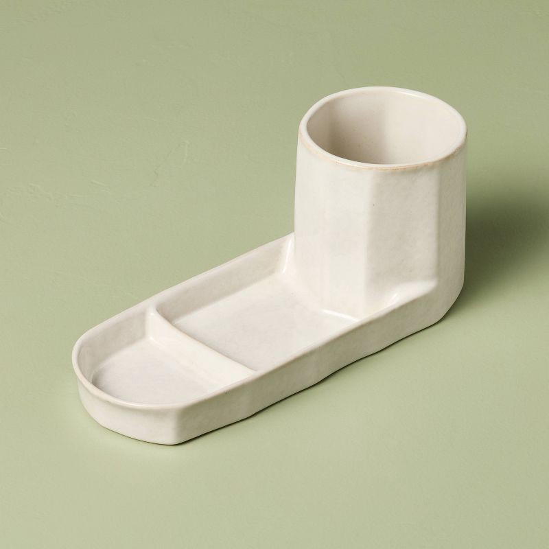 slide 3 of 4, Hearth & Hand with Magnolia Stoneware Sink Caddy Sour Cream - Hearth & Hand™ with Magnolia, 1 ct