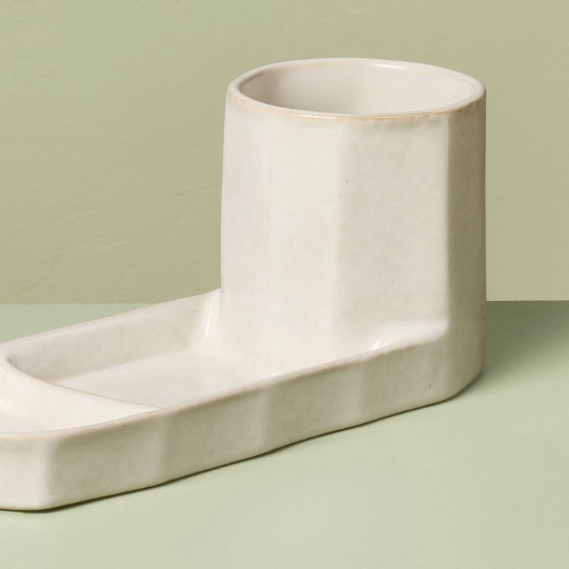 slide 4 of 4, Hearth & Hand with Magnolia Stoneware Sink Caddy Sour Cream - Hearth & Hand™ with Magnolia, 1 ct