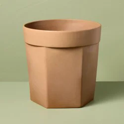Hearth & Hand with Magnolia 11" Carved Ceramic Planter Pot Macadamia Tan - Hearth & Hand™ with Magnolia