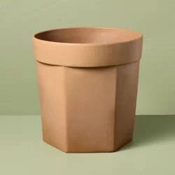 Hearth & Hand with Magnolia 11" Carved Ceramic Planter Pot Macadamia Tan - Hearth & Hand™ with Magnolia