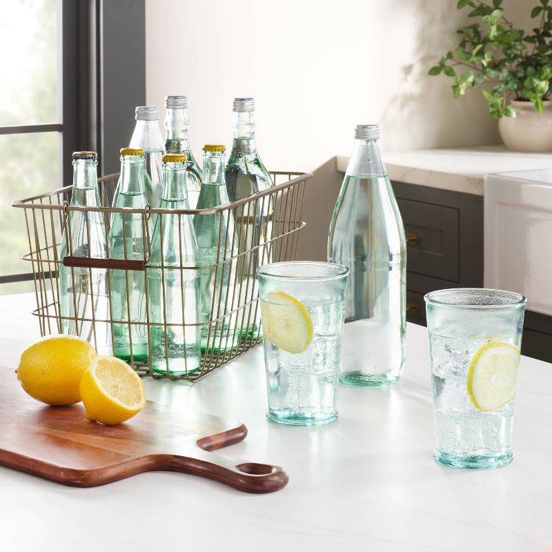 slide 2 of 3, Hearth & Hand with Magnolia 16 fl oz Tall Recycled Juice Glass Blue - Hearth & Hand™ with Magnolia, 16 fl oz