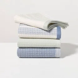 Hearth & Hand with Magnolia Set of 4 Waffle Dishcloths Blue/Green - Hearth & Hand™ with Magnolia