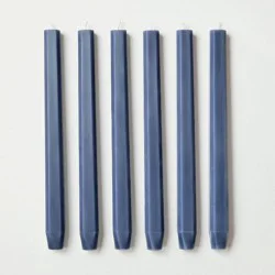 Hearth & Hand with Magnolia 6pk 10" Chamfered Taper Candles Sterling Blue - Hearth & Hand™ with Magnolia