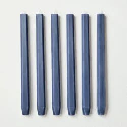 Hearth & Hand with Magnolia 6pk 10" Chamfered Taper Candles Sterling Blue - Hearth & Hand™ with Magnolia