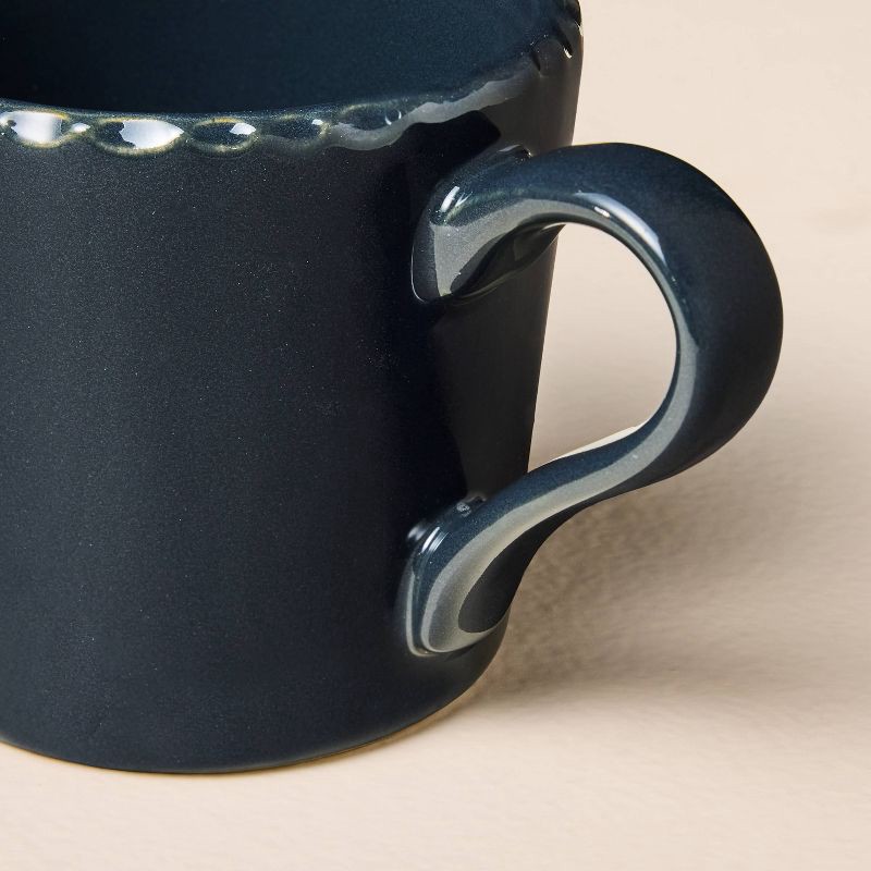 slide 5 of 5, Hearth & Hand with Magnolia 8 fl oz Pinched Edge Teacup with Saucer and Spoon Indigo - Hearth & Hand™ with Magnolia, 8 fl oz