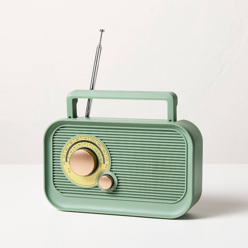 slide 3 of 6, Hearth & Hand with Magnolia Portable Radio Green/Brass - Hearth & Hand™ with Magnolia, 1 ct