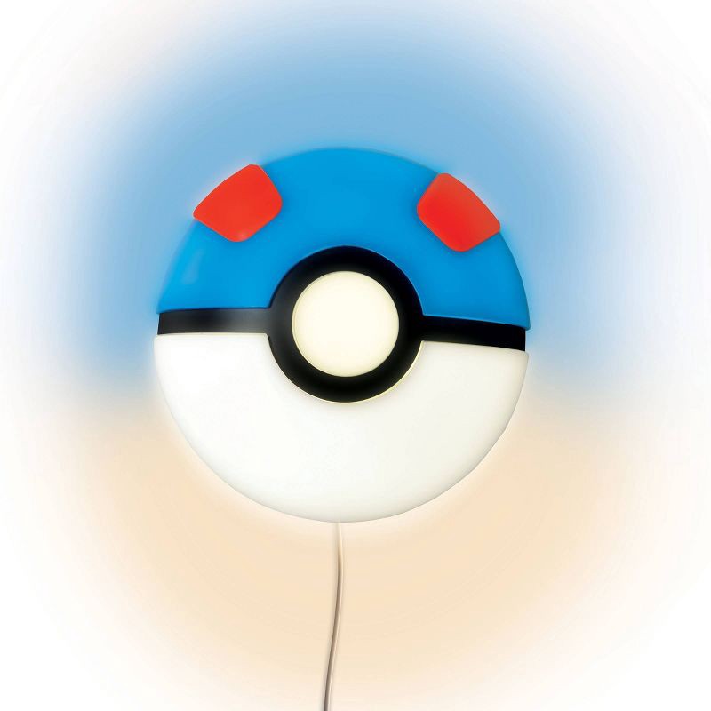 slide 1 of 6, Pokemon Poke Ball Great Ball 3D Wall Light, 1 ct