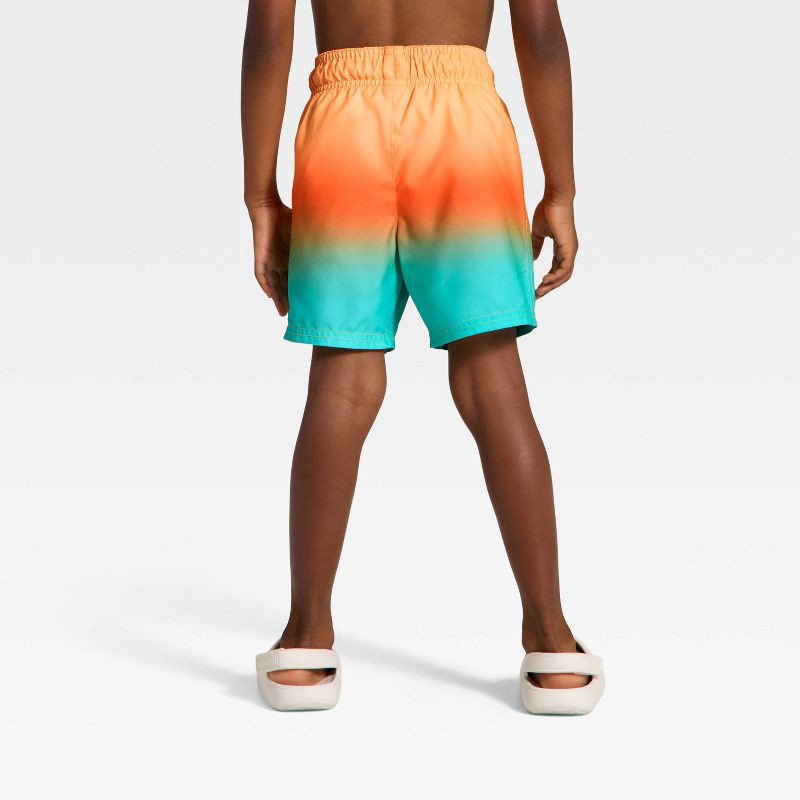 slide 2 of 3, Infant Boys' Ombre Dino Swim Trunks - Cat & Jack™ Bright Orange 12M, 1 ct