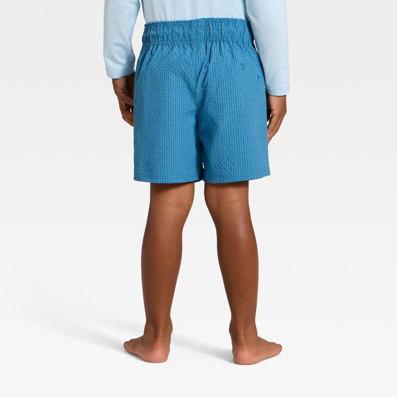 slide 2 of 3, Toddler Boys' Seersucker Solid Swim Trunks - Cat & Jack™ Blue 4T, 1 ct