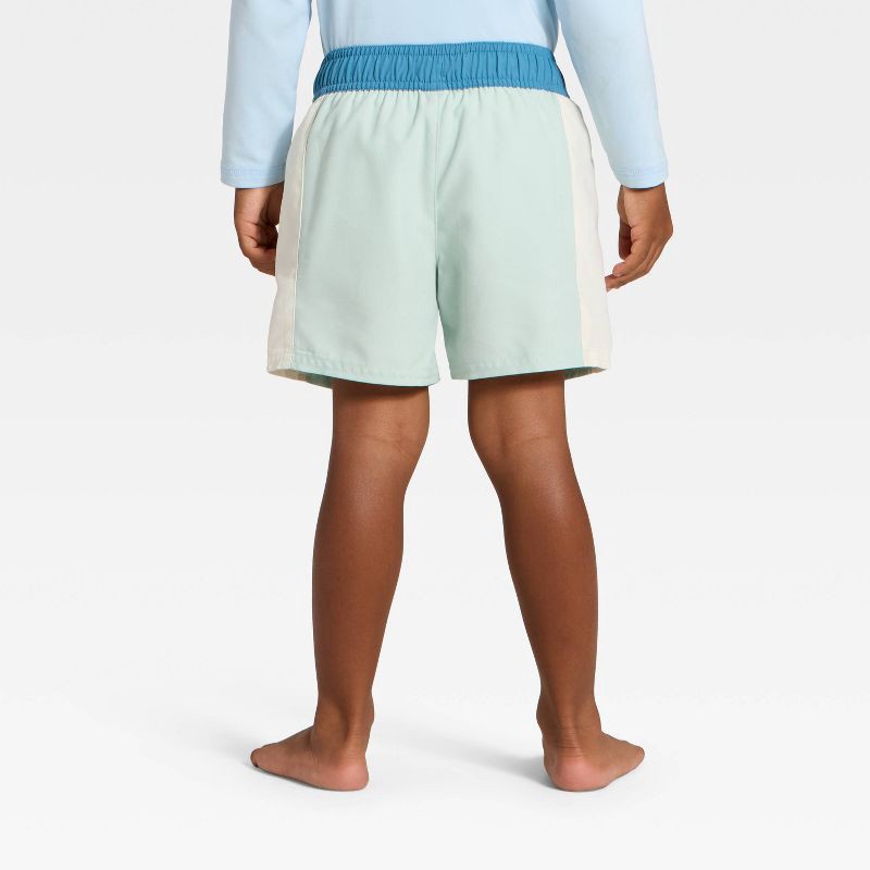 slide 3 of 3, Toddler Boys' Colorblock Palm Tree Board Short Swim Trunks - Cat & Jack™ Green 5T, 1 ct