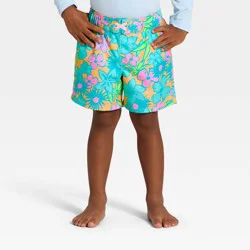 Toddler Boys' Tropical Floral Swim Trunks - Cat & Jack™ 3T