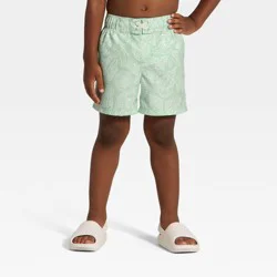 Toddler Boys' Seashell Board Short Swim Trunks - Cat & Jack™ Green 12M