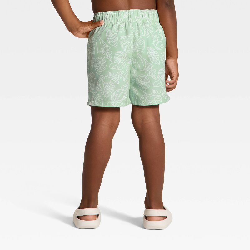 slide 2 of 3, Infant Boys' Seashell Board Short Swim Trunks - Cat & Jack™ Green 18M, 1 ct