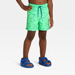 Toddler Boys' Surfing Dogs Swim Trunks - Cat & Jack™ Bright Green 12M