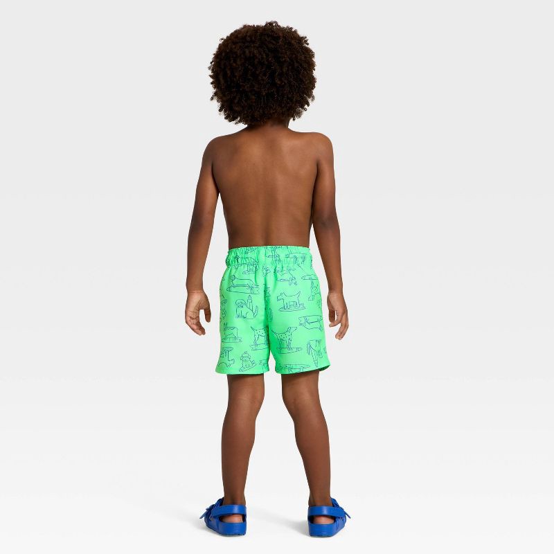 slide 2 of 3, Toddler Boys' Surfing Dogs Swim Trunks - Cat & Jack™ Bright Green 5T, 1 ct