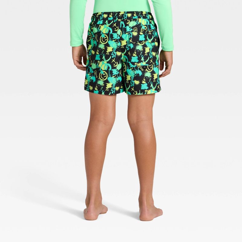 slide 2 of 3, Boys' Swim Shorts - art class™ Black/Vibrant Mint/Fresh Lime/Aqua Splash L, 1 ct