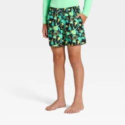 Boys' Swim Shorts - art class™ Black/Vibrant Mint/Fresh Lime/Aqua Splash XL