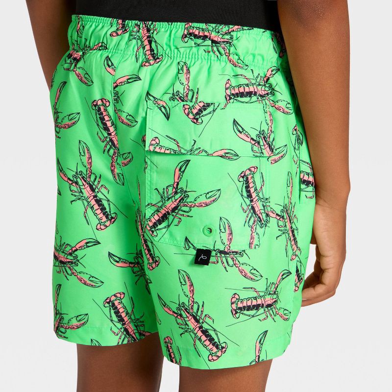 slide 3 of 3, Boys' Swim Shorts - art class™ Vibrant Mint/Pink L, 1 ct