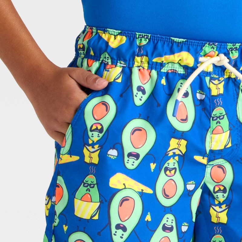 slide 3 of 3, Boys' Avocado Trunk Swim Shorts - Cat & Jack™ Blue XS, 1 ct