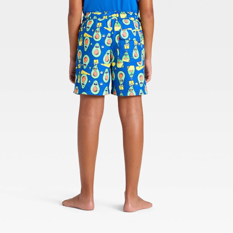slide 3 of 3, Boys' Avocado Trunk Swim Shorts - Cat & Jack™ Blue S, 1 ct
