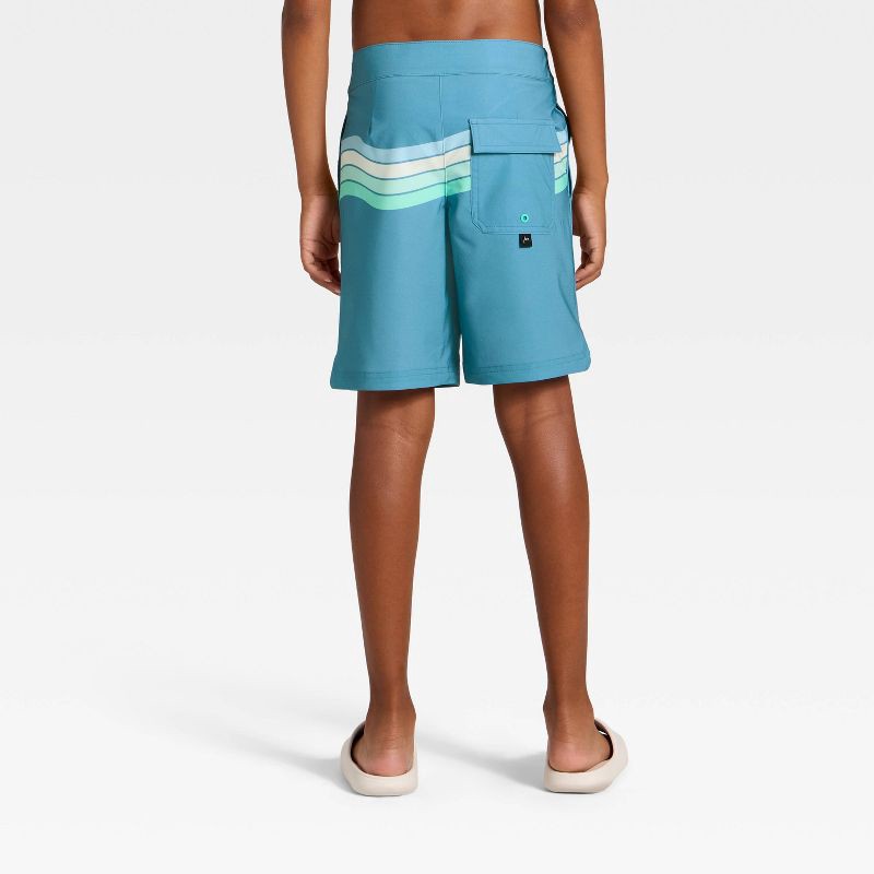 slide 2 of 3, Boys' Swim Shorts - art class™ Blue 5, 1 ct
