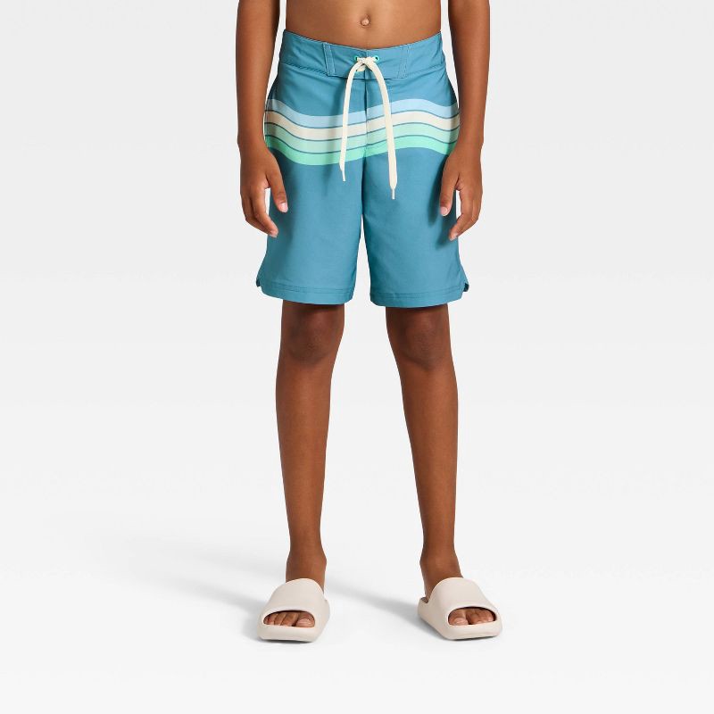 slide 1 of 3, Boys' Swim Shorts - art class™ Blue 10, 1 ct
