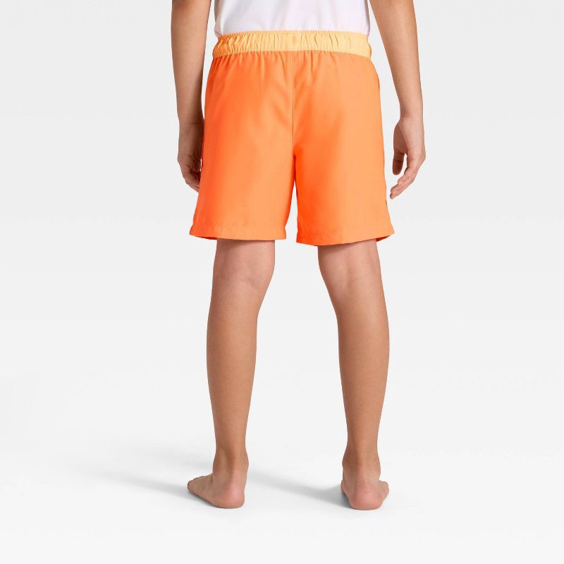 slide 2 of 3, Boys' Colorblocked Trunk Swim Shorts - Cat & Jack™ Orange XS, 1 ct