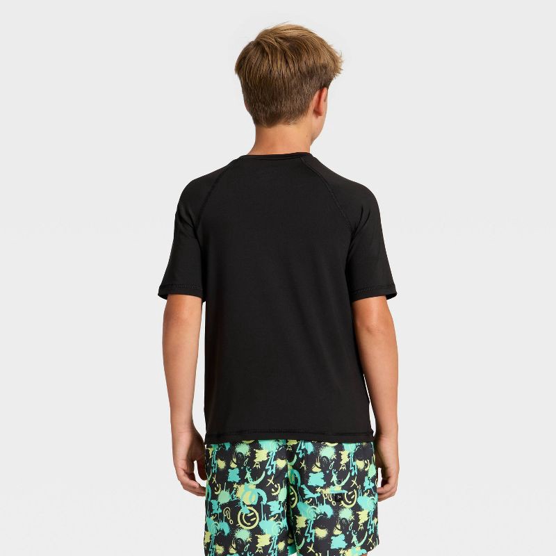 slide 2 of 3, Boys' Rash Guard Top - art class™ Black L, 1 ct